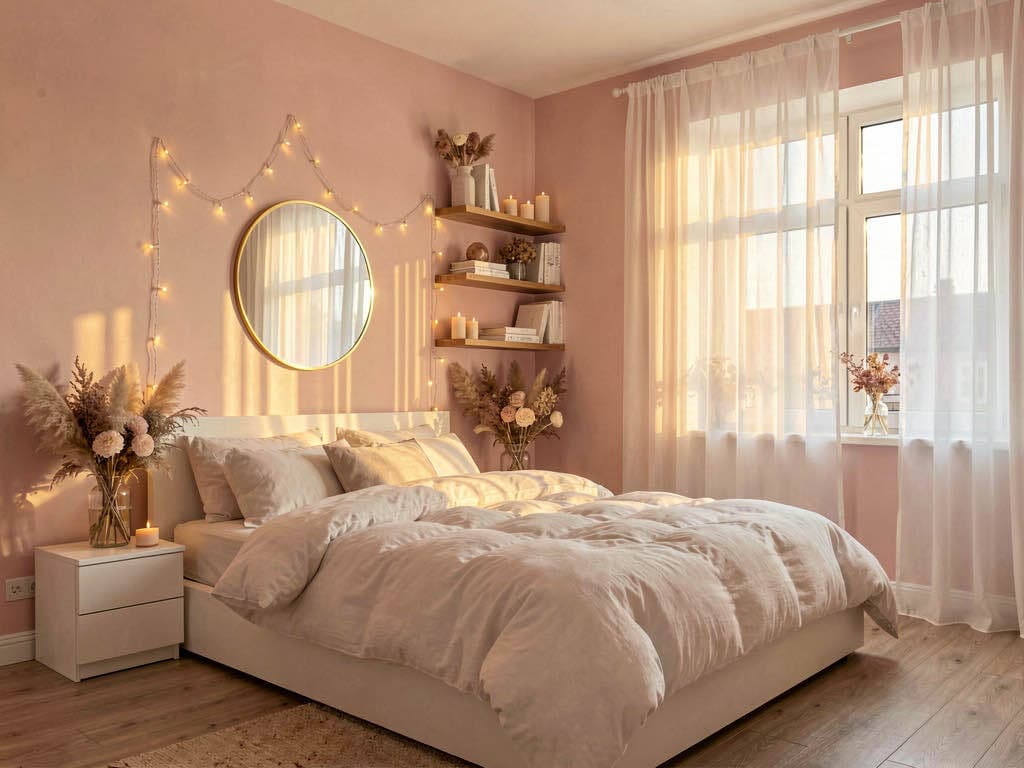 How to stage a small bedroom that photographs larger.