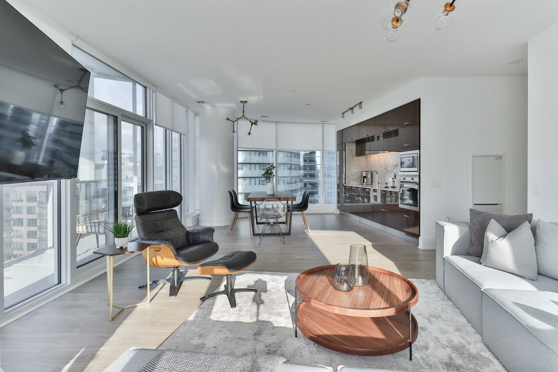 The same living room reimagined by Renovation AI in five different styles.